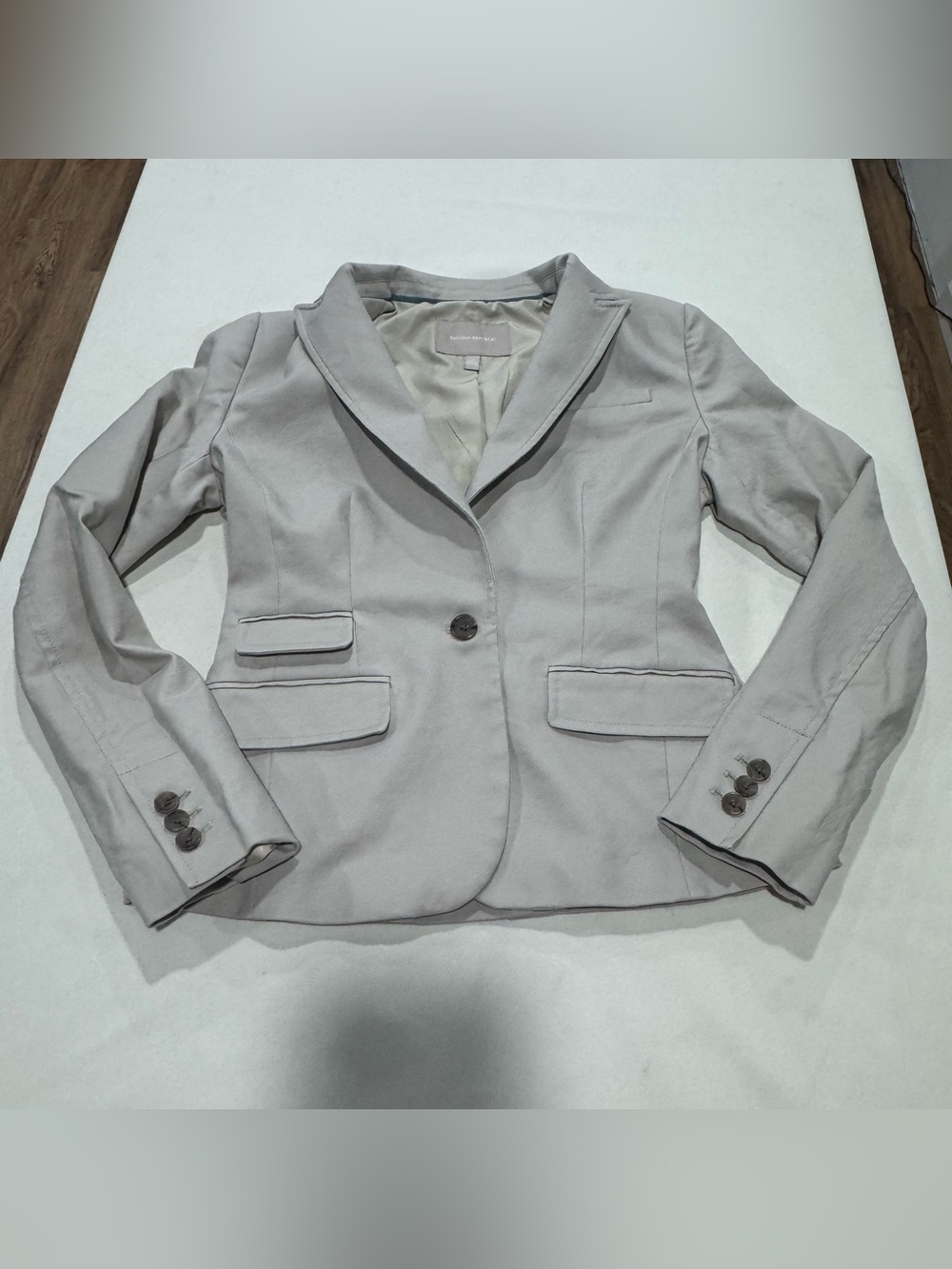 Banana Republic Womens Blazer Sz 4 Beige Business Career Office Jacket Corpcore‎